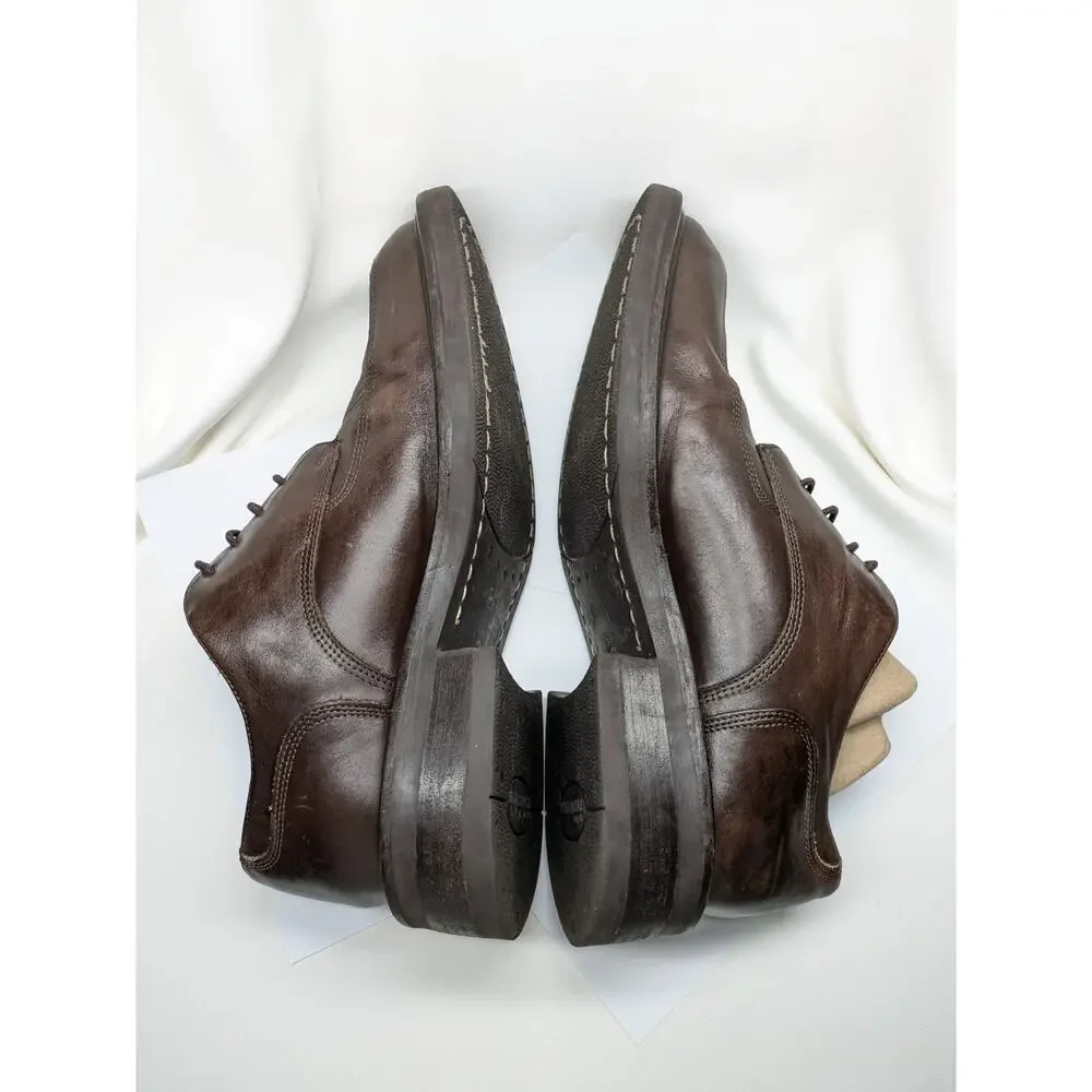 Y2K Kenneth Cole Chunky Oxford Dress Shoes Mens 7.5 Brown Leather Italy Preppy